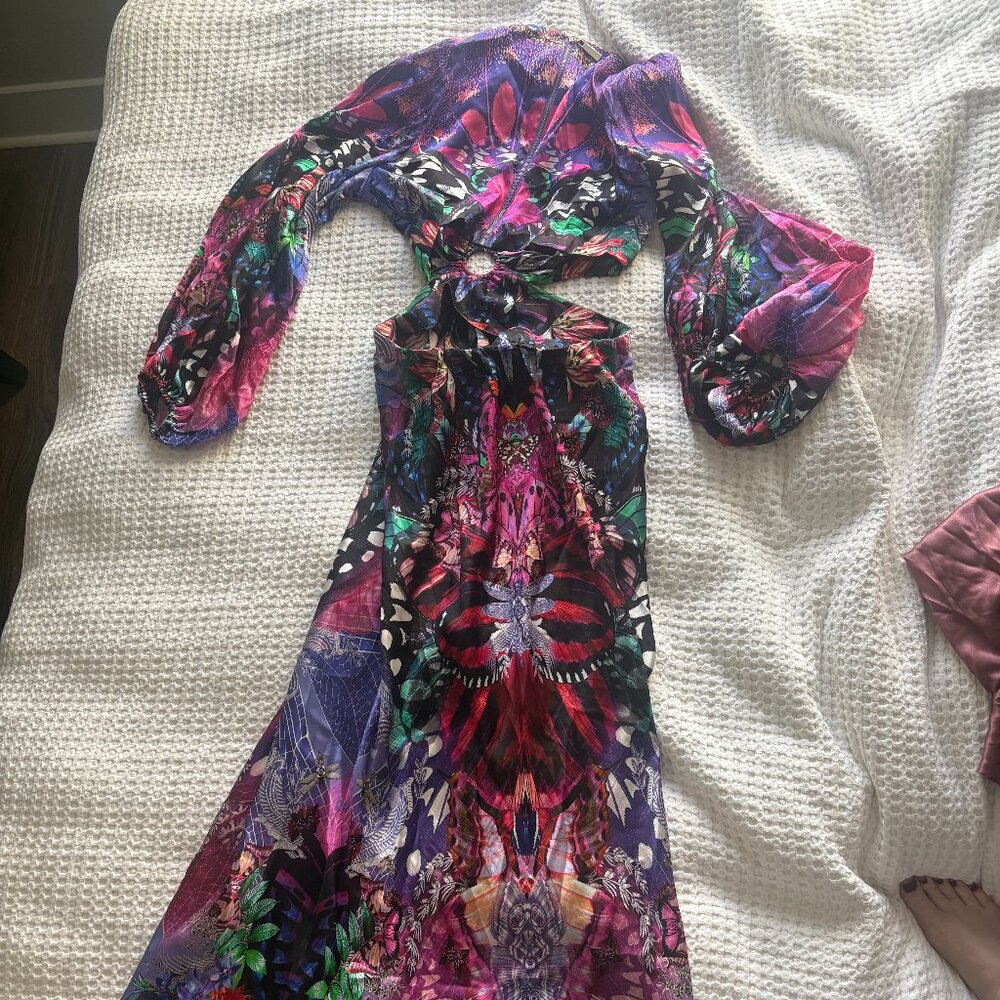 Camilla Purple & Pink Floral-Print Silk Maxi Dress - Picture 13 of 16